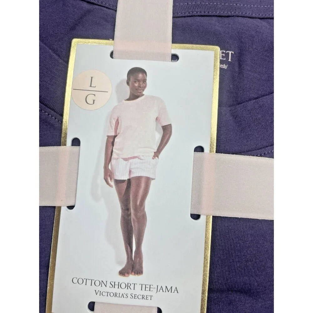 Victoria's Secret PJ  Cotton Women's Tee-Jama Set Size Large Purple